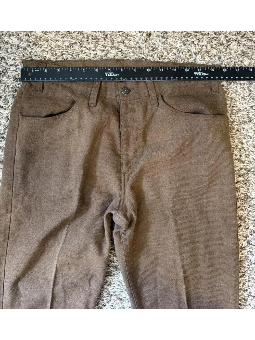 Vintage 70s Levi’s Sta Prest Bell Bottoms Flare Pants Brown Disco Size 32x34